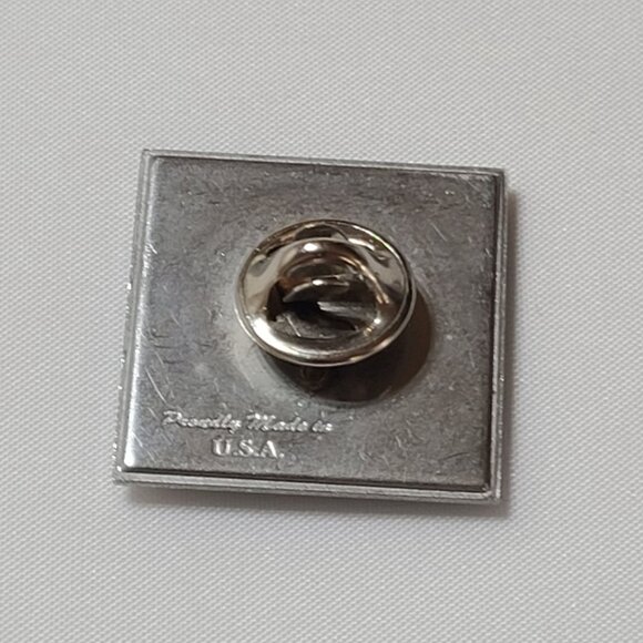 Prescriptives Cosmetics V Logo Square Enamel Pin Makeup Brand Pinback Black Gold - Picture 2 of 6